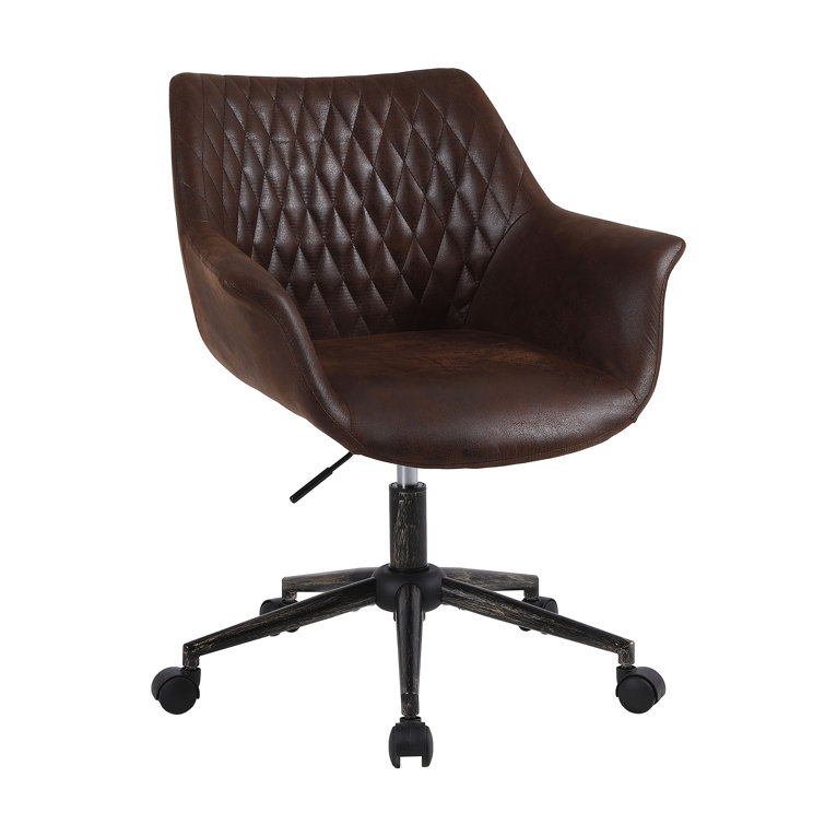 Retro leather swivel chair hot sale